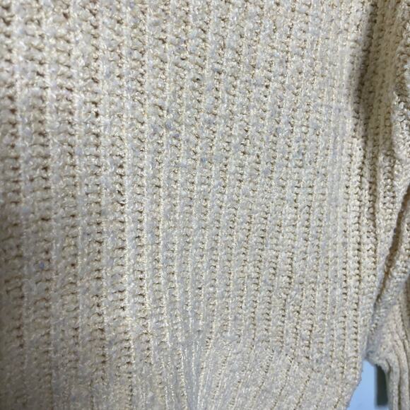 So Pullover Sweater Cable Knit Hi-Low Cropped Long Sleeve Butter Yellow Junior M - Picture 6 of 10